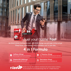 Riize Energy Strips natural flavors close-up highlighting vegan formula.