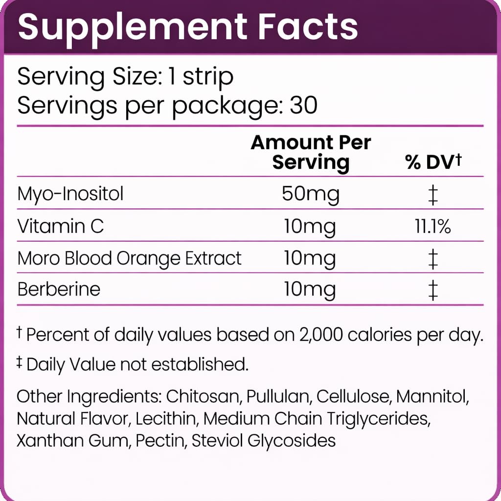 Riize GLP-1 Strips featuring Myo-Inositol, Berberine and Blood Orange Extract