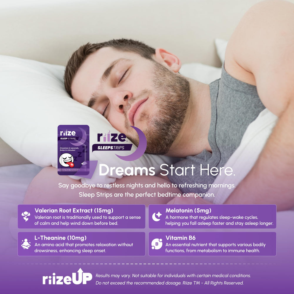 Riize Sleep Strips travel-friendly package for sleep on the go