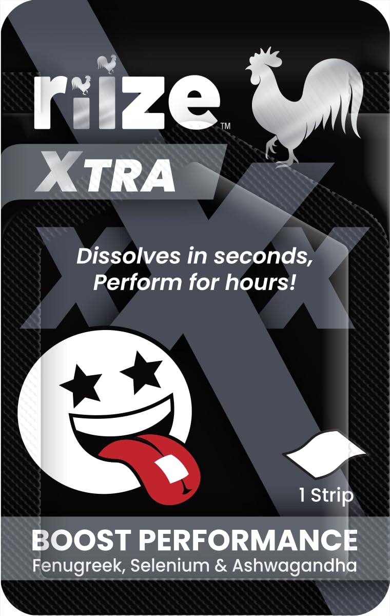 Riize Xtra Strips dissolving under the tongue for fast absorption.