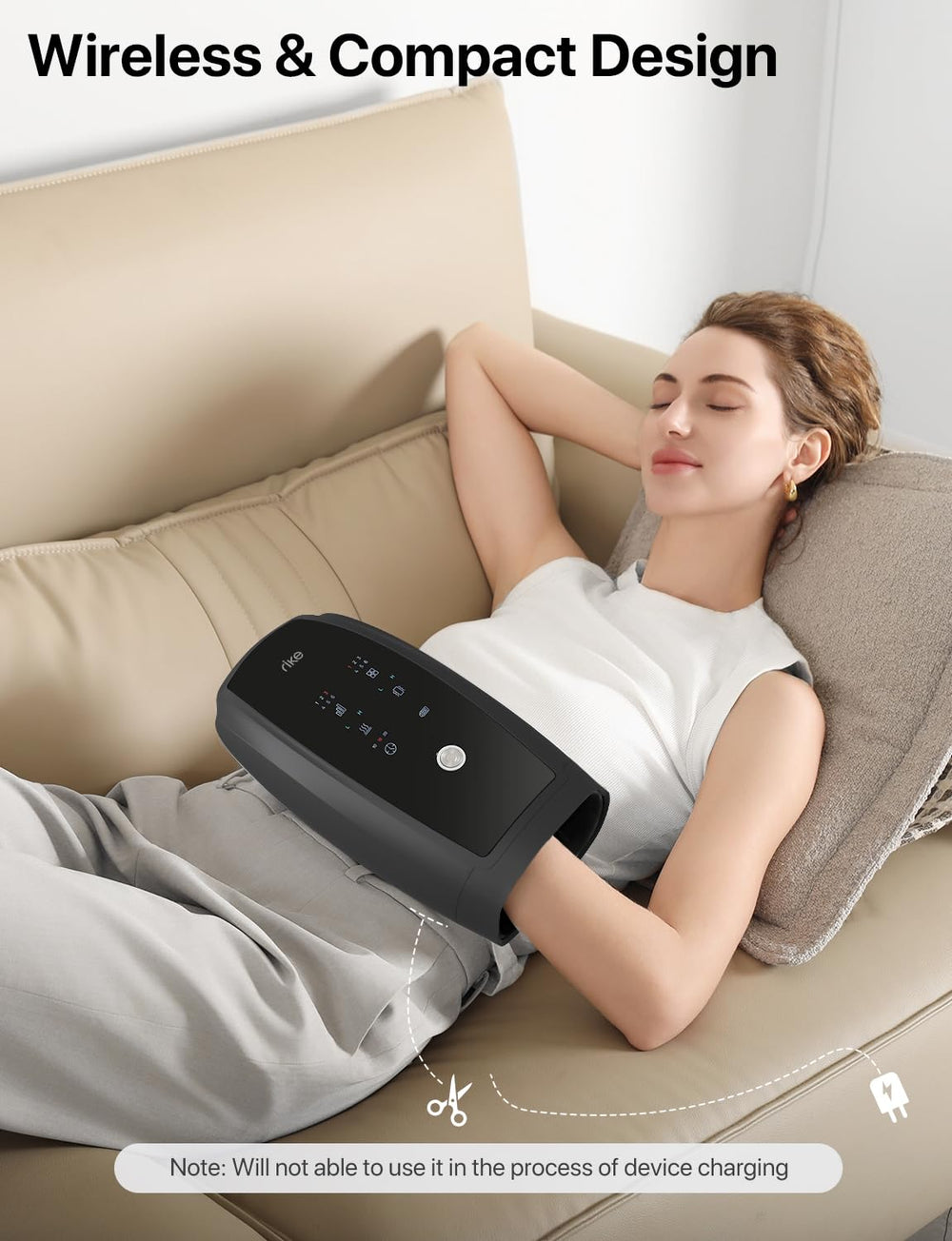 RIKE Hand Massager on display with easy controls and indicators.