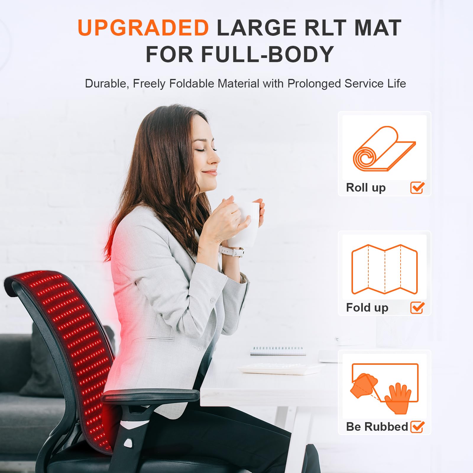Rikimxin red light therapy mat folded for compact travel