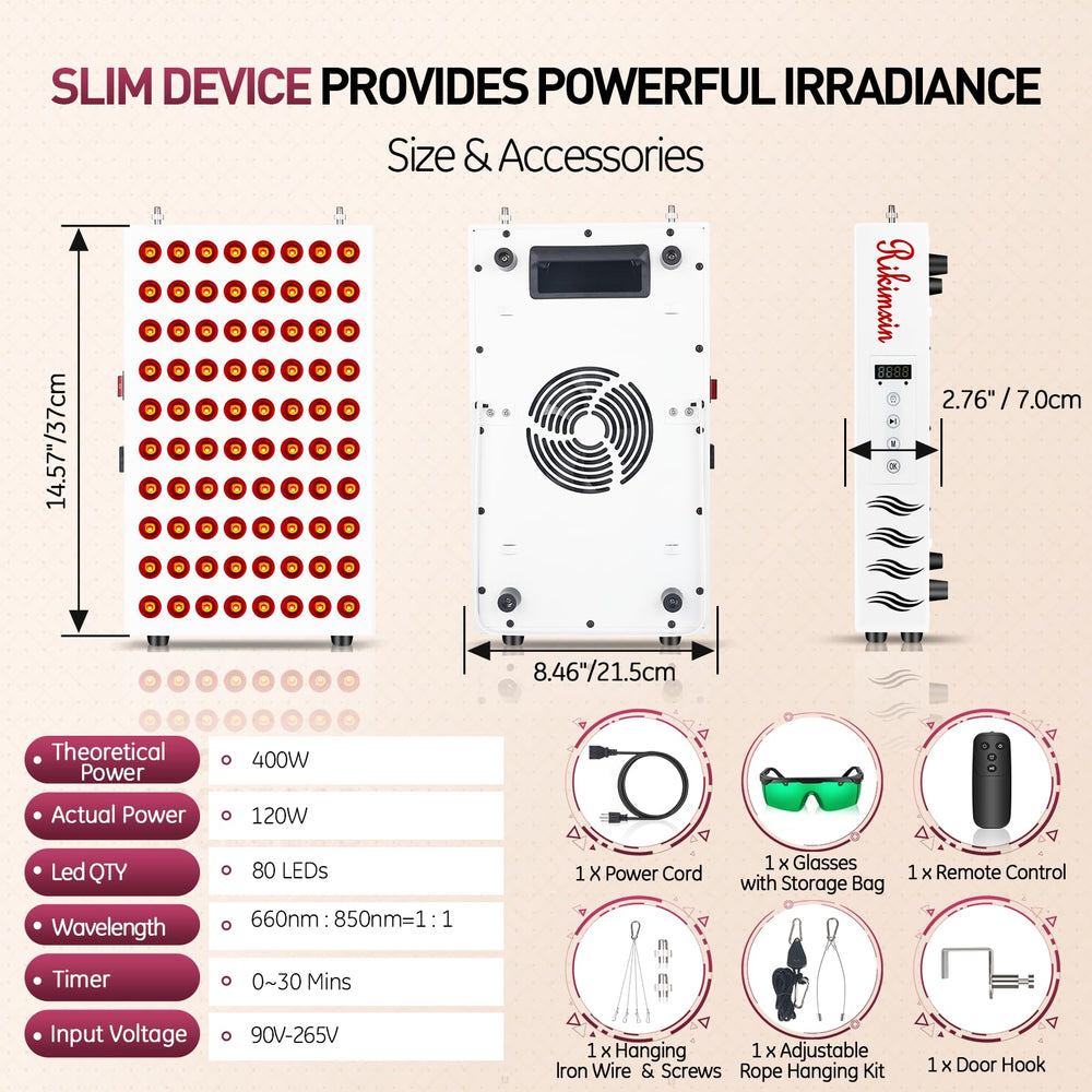 Rikimxin red light therapy use cases at home, office, or studio