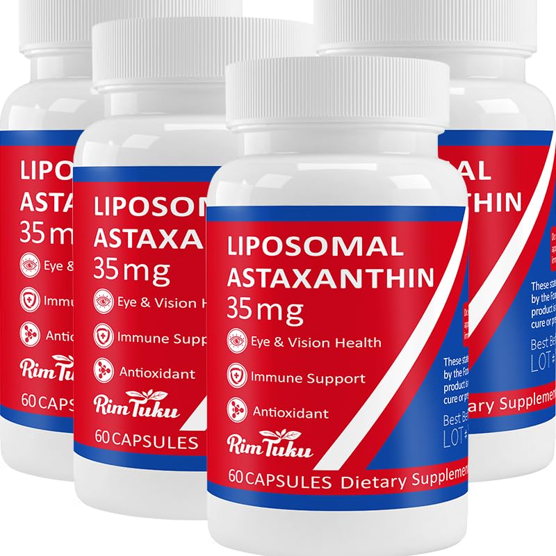 RimTuku 35mg Liposomal Astaxanthin bottle highlights potent antioxidant support for daily wellness