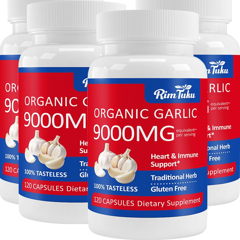 RimTuku 9000MG aged garlic extract bottle front for potent daily support.