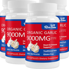 RimTuku 9000MG aged garlic extract bottle front for potent daily support.