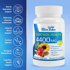 RimTuku cortisol supplement bottle label close-up for quality and ingredients