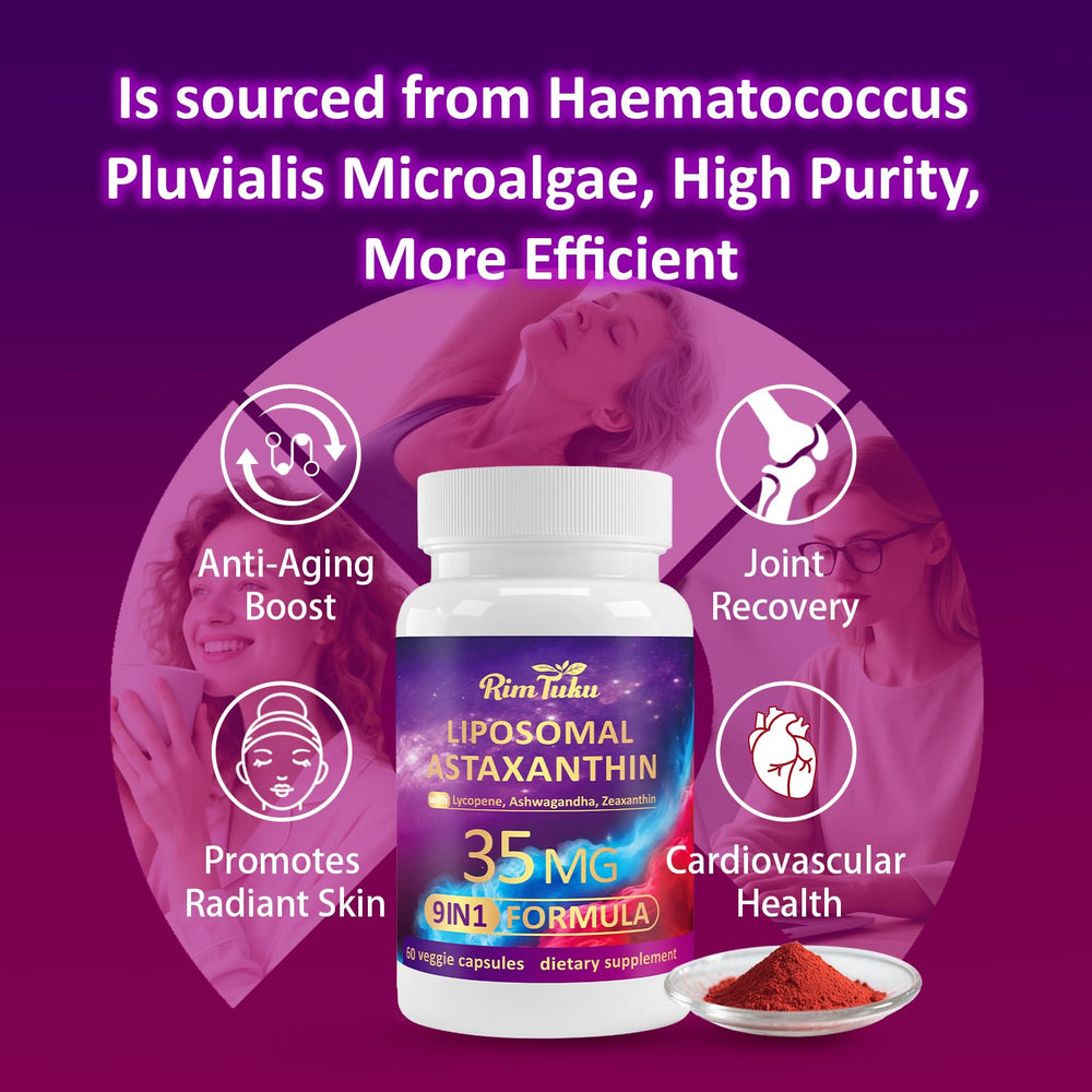 RimTuku Liposomal Astaxanthin provides strong antioxidant protection.