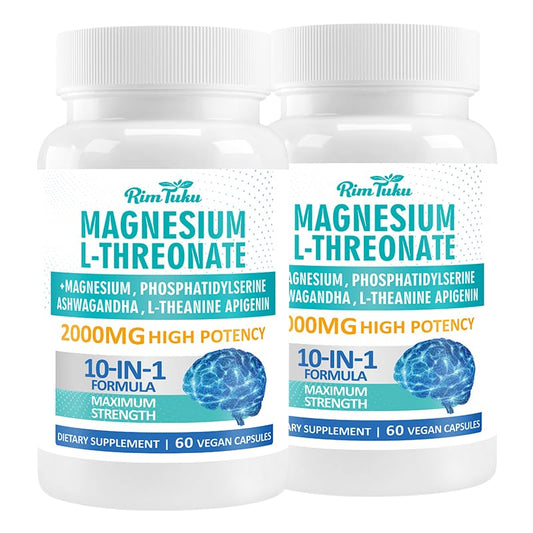 RimTuku Magnesium L-Threonate bottle highlights high absorption for brain support
