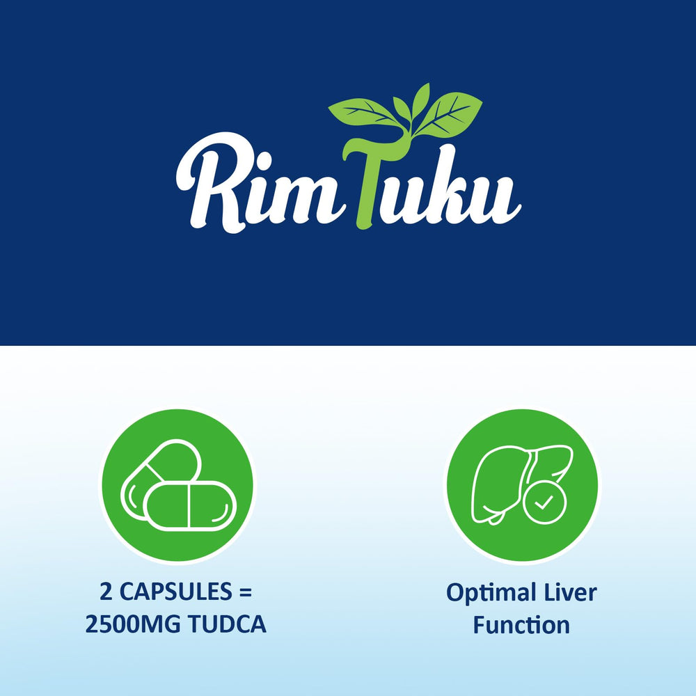 Ingredients panel for RimTuku Tudca shown with clean, non-GMO composition.