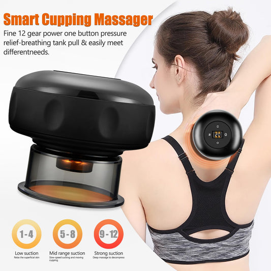 RIRC Smart Cupping Massager 4-in-1 side view for portable home use