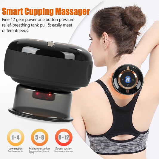 RIRC Smart Cupping Massager temperature control panel enables safe, customizable heat sessions