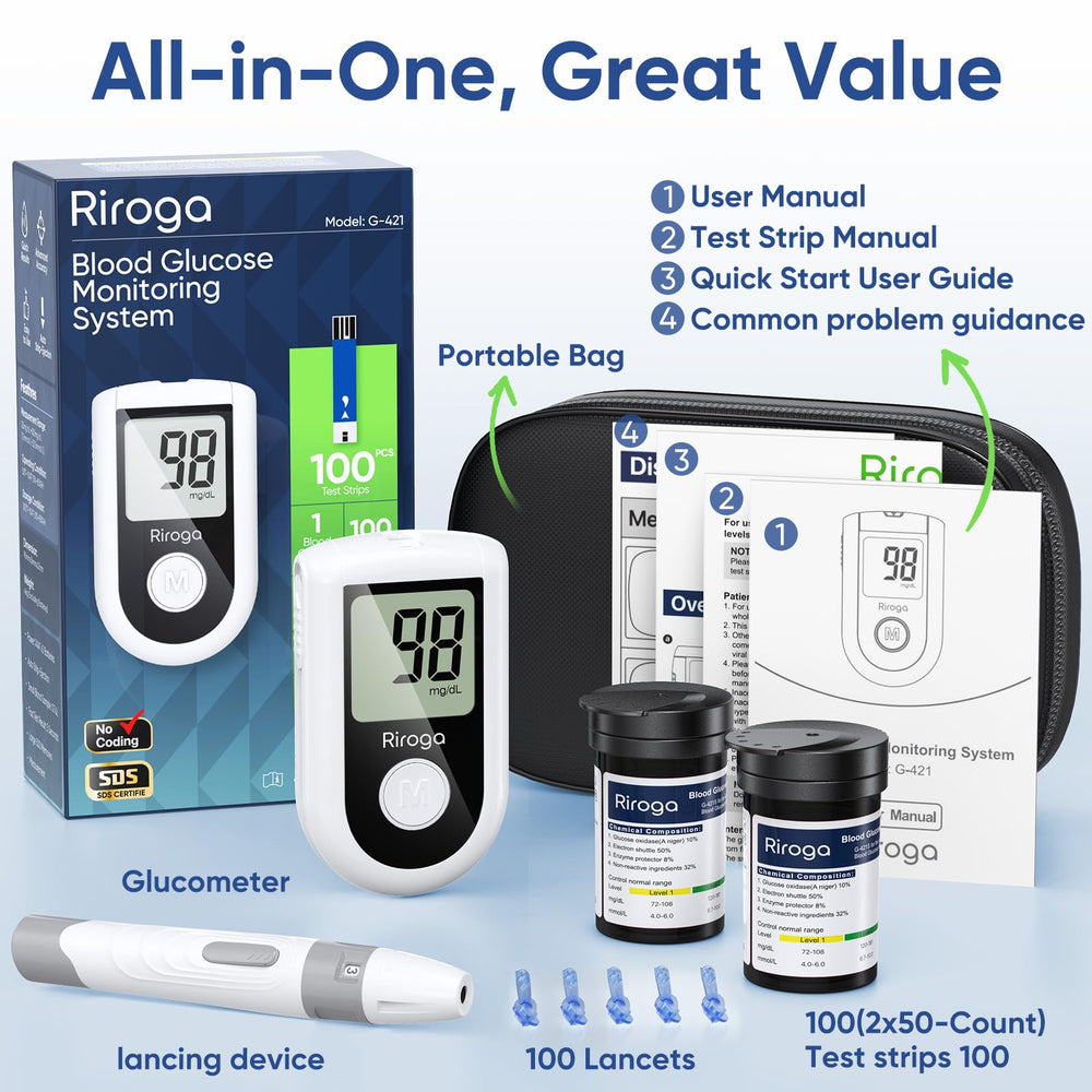 Riroga memory feature showing glucose history for tracking