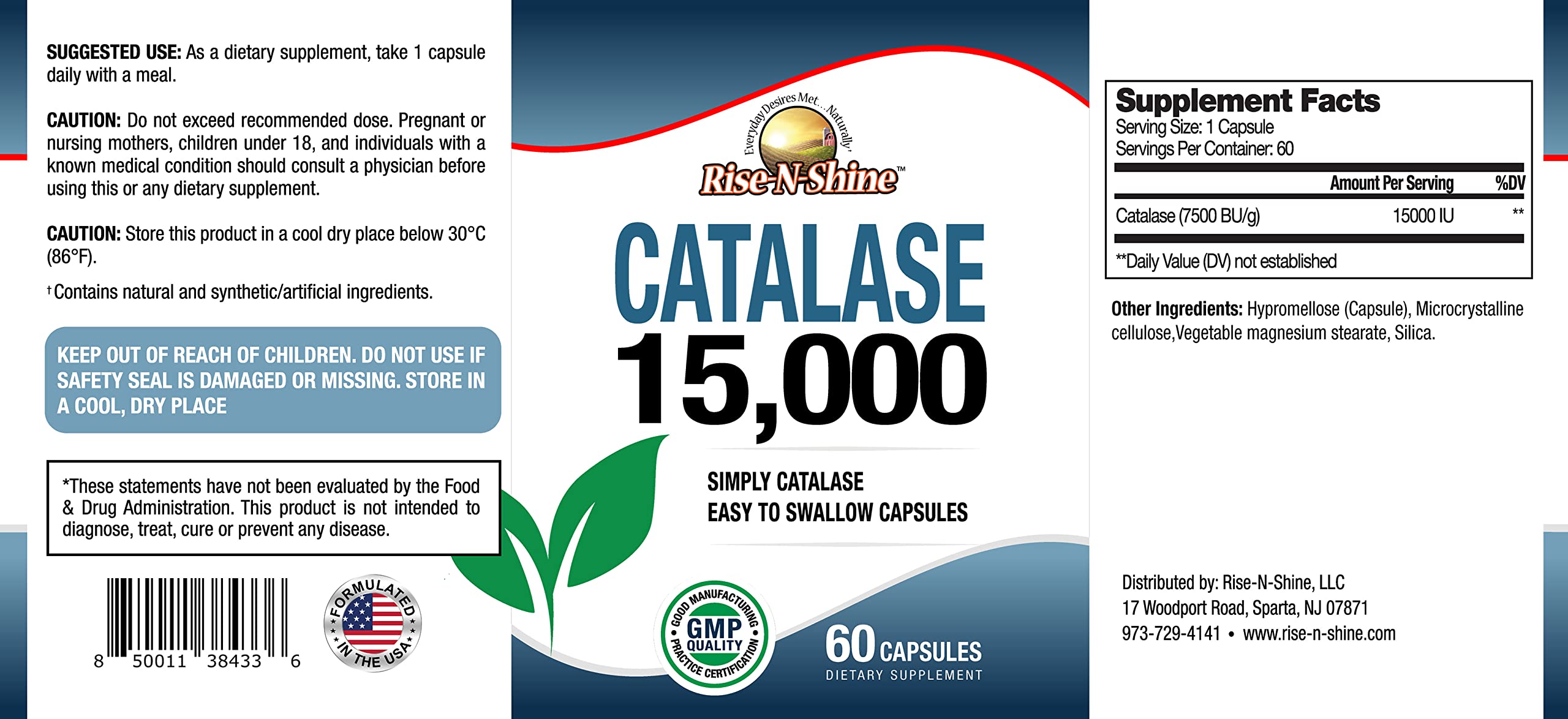 Rise-N-Shine Catalase capsules pouring demonstrates easy daily intake.