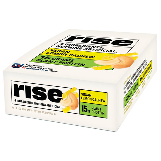 Rise Pea Protein Bar Lemon Cashew, vegan on-the-go protein snack