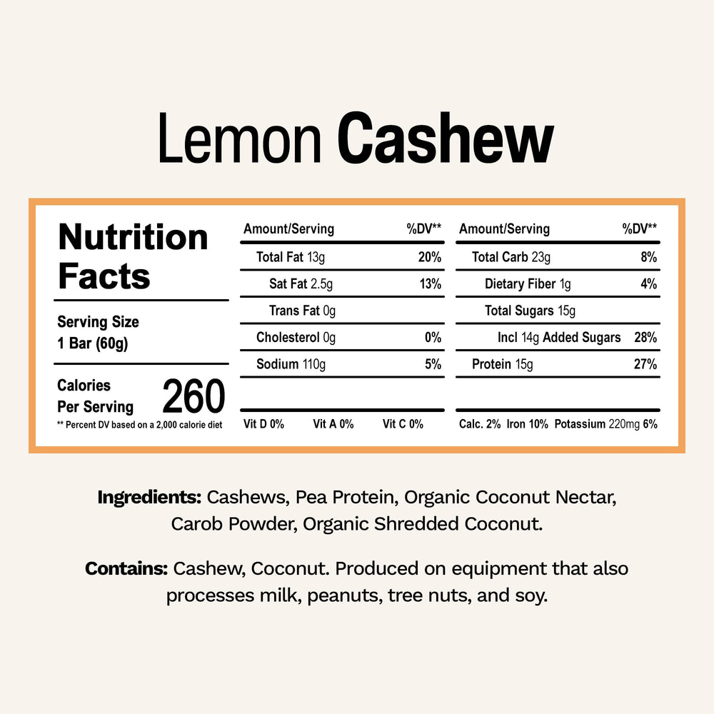 Rise Pea Protein Bar Lemon Cashew close-up of creamy texture for quick energy