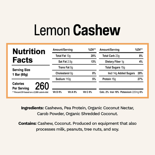 Rise Pea Protein Bar Lemon Cashew close-up of creamy texture for quick energy