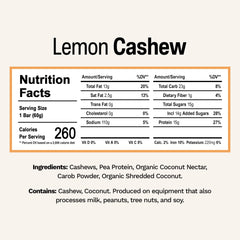 Rise Pea Protein Bar Lemon Cashew close-up of creamy texture for quick energy