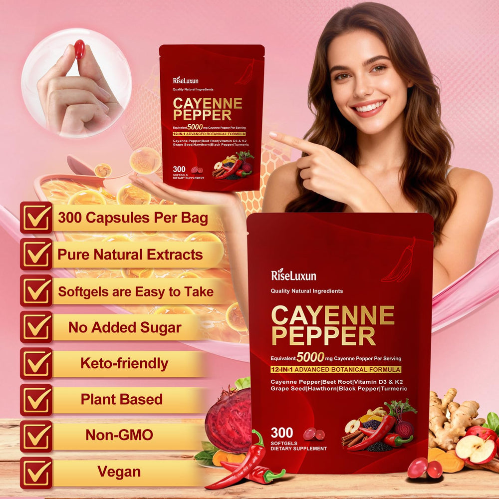 RiseLuxun vitamin D3 K2 E softgels highlight essential vitamins