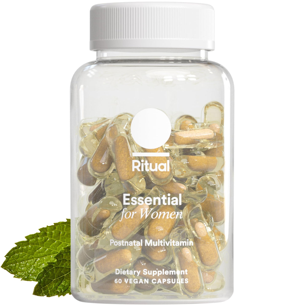Ritual Essential Postnatal Multivitamin bottle front supports daily postpartum nutrition