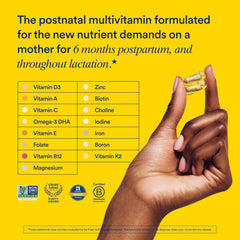 Closeup of Ritual postnatal capsules highlighting delayed-release design