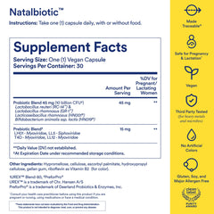 Ritual Natalbiotic packaging and label shown for OB/GYN designed probiotic.