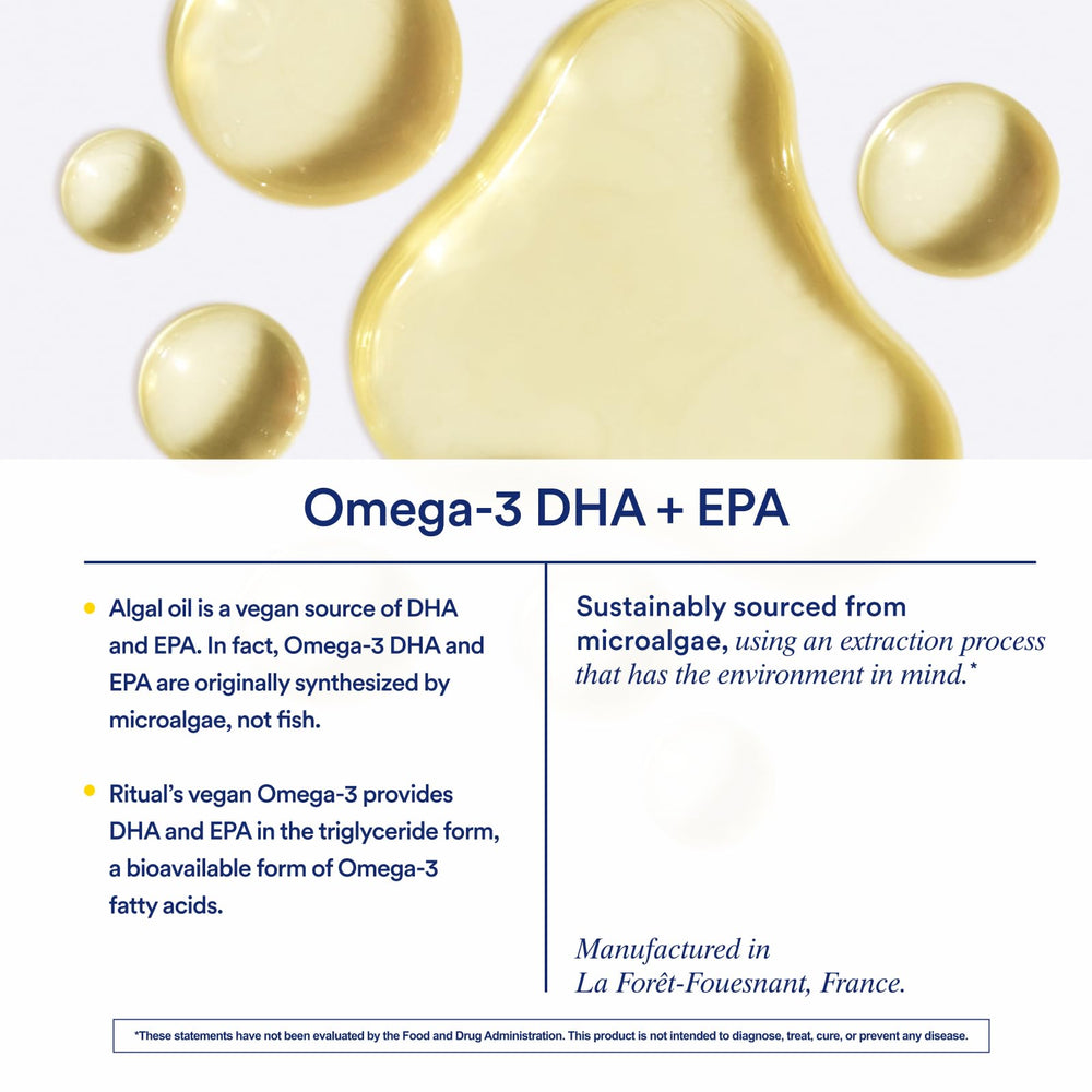 Ritual Omega-3 third-party testing seal indicating purity and safety.
