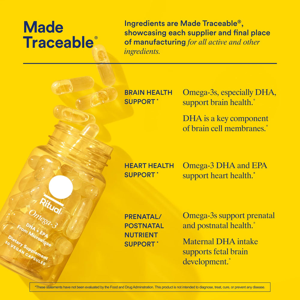 Ritual Omega-3 sustainably sourced microalgae from France.