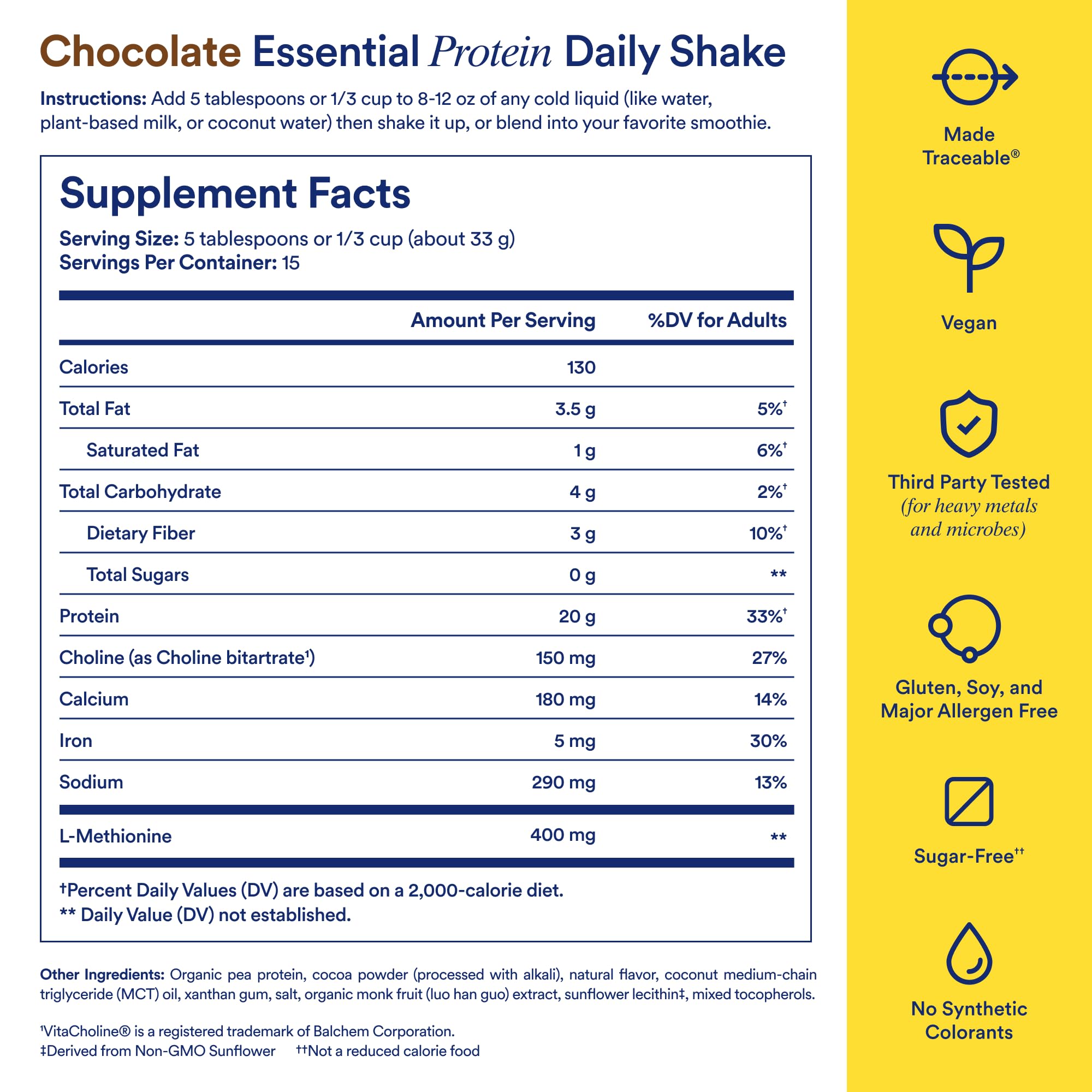 Ritual Pea Protein shake poured into glass showing smooth, rich texture.