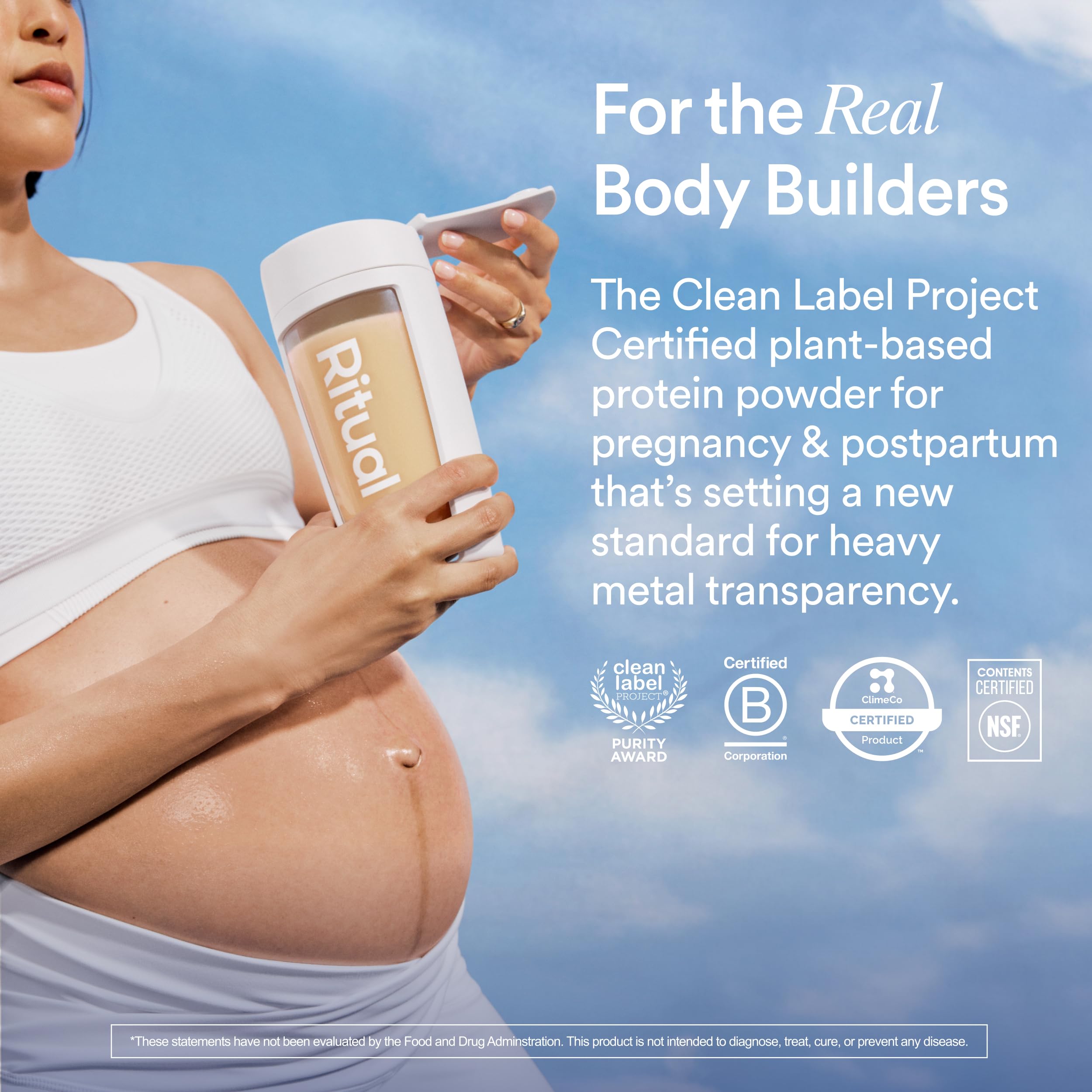 Ritual Prenatal Protein vanilla shake being prepared with a smooth texture