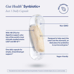 Ritual Synbiotic+ butyrate postbiotic supports colon cell energy.