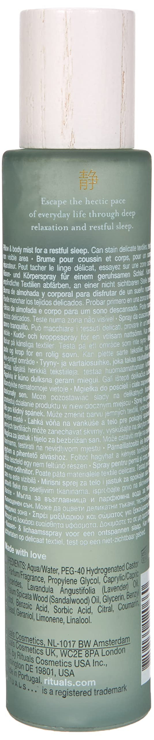 RITUALS Jing Deep Sleep Pillow Mist spray action for bedtime calm.