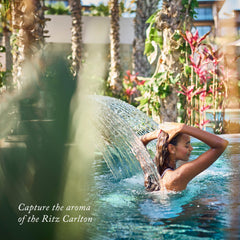 Elegant packaging hints at a premium home fragrance experience from The Ritz-Carlton.