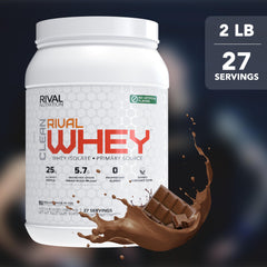 RIVAL NUTRITION Clean Rival Whey scoop with powder for lean muscle support