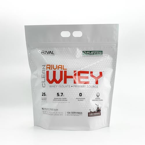 Close-up of the Clean Rival Whey label emphasizing natural ingredients