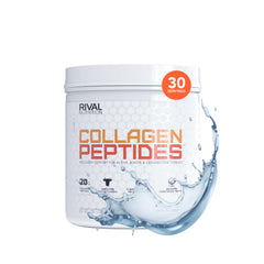 Rival Nutrition Collagen Peptides powder bottle for daily supplementation and high-purity collagen.