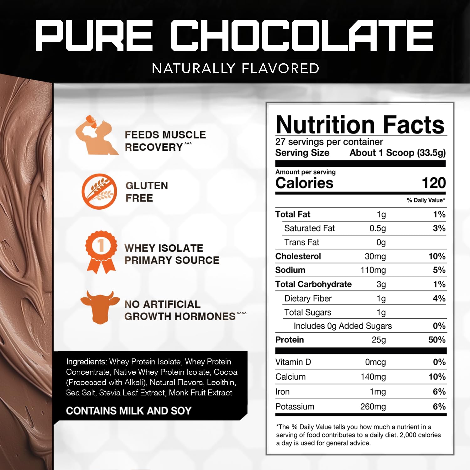 Close-up label on Rival Nutrition product shows clean formulation.