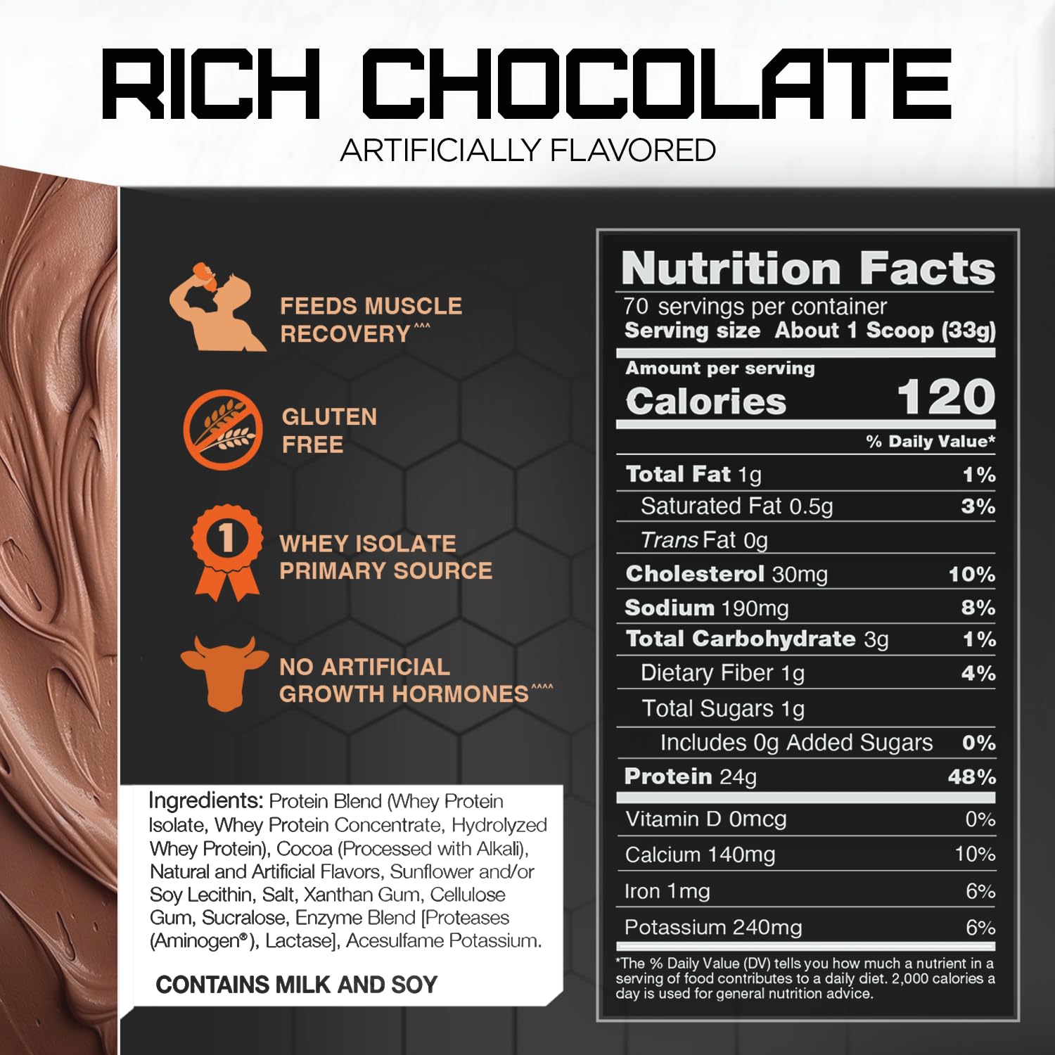 Rival Whey product label communicates clean sport suitability.