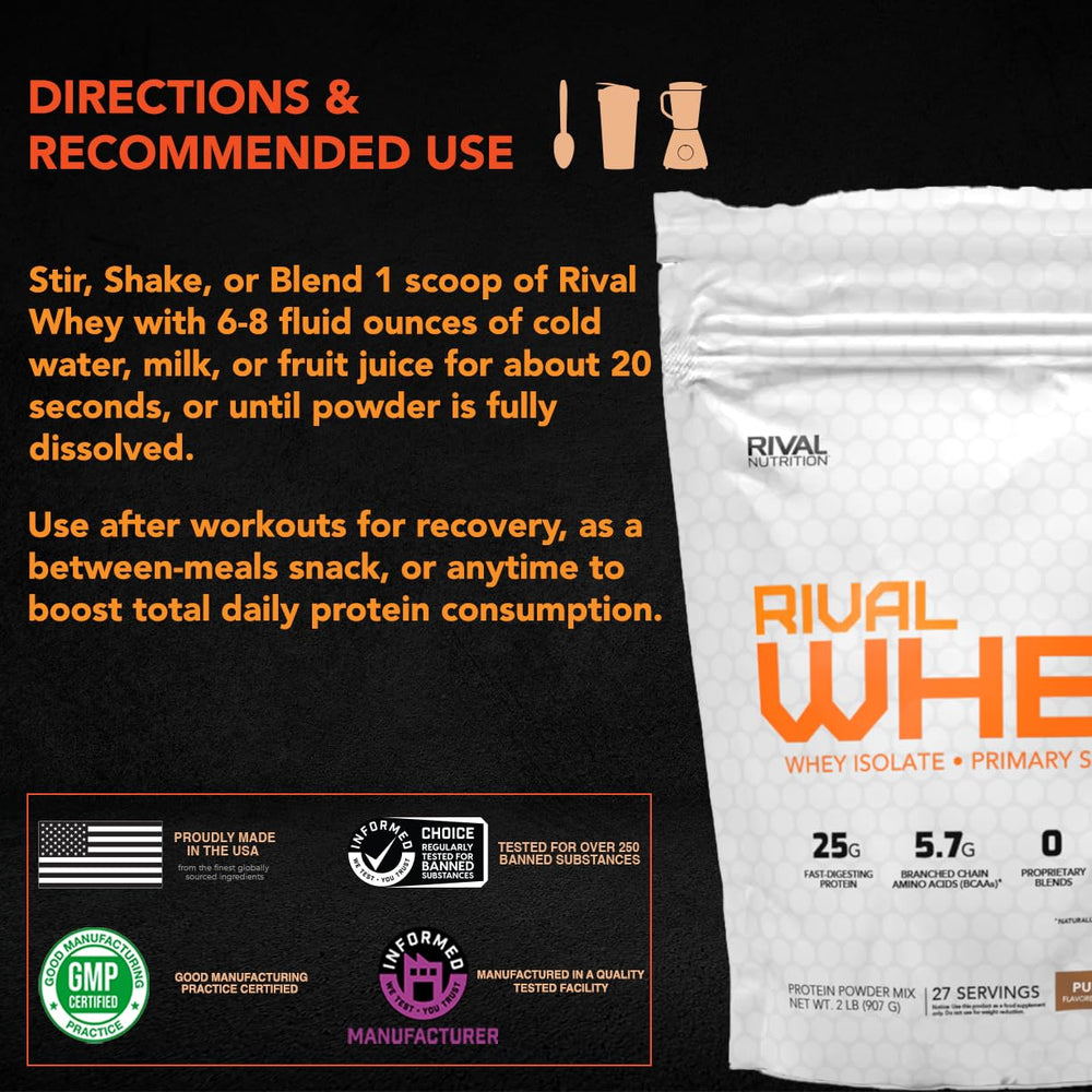 RIVAL NUTRITION Rival Whey Salted Caramel shake in glass for post-workout recovery