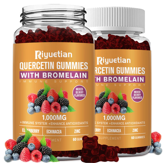 Riyuetian bromelain bottle with elderberry for on-the-go immune support.