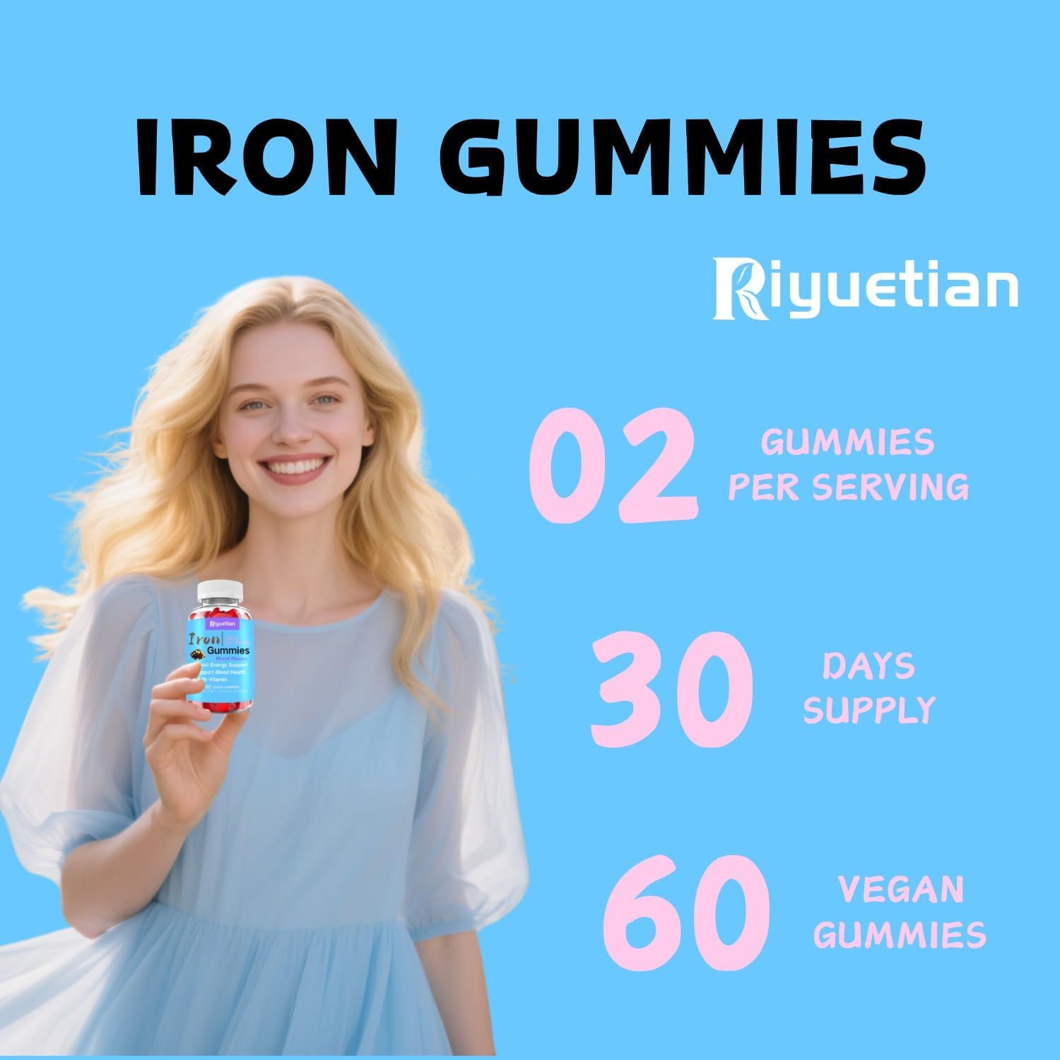 Riyuetian free of artificial colors with gluten, dairy, and soy-free profile.
