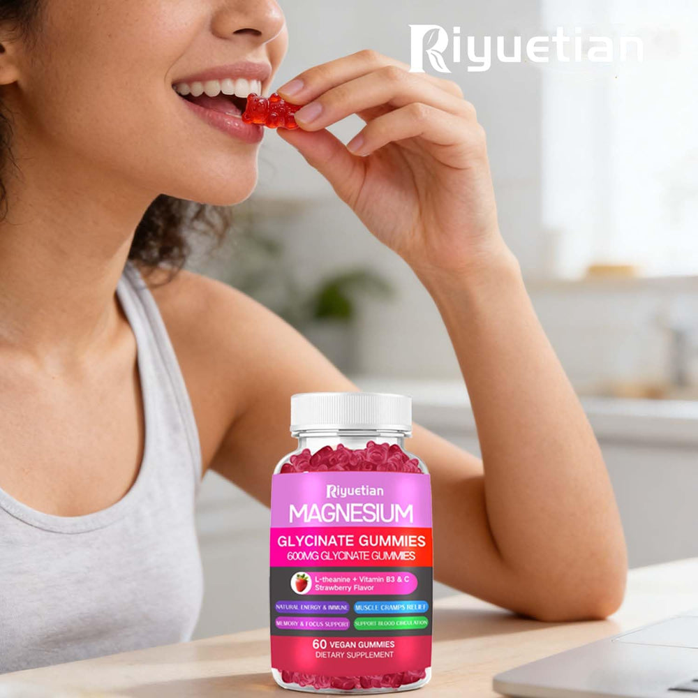 Ingredient label highlights magnesium glycinate and vitamins