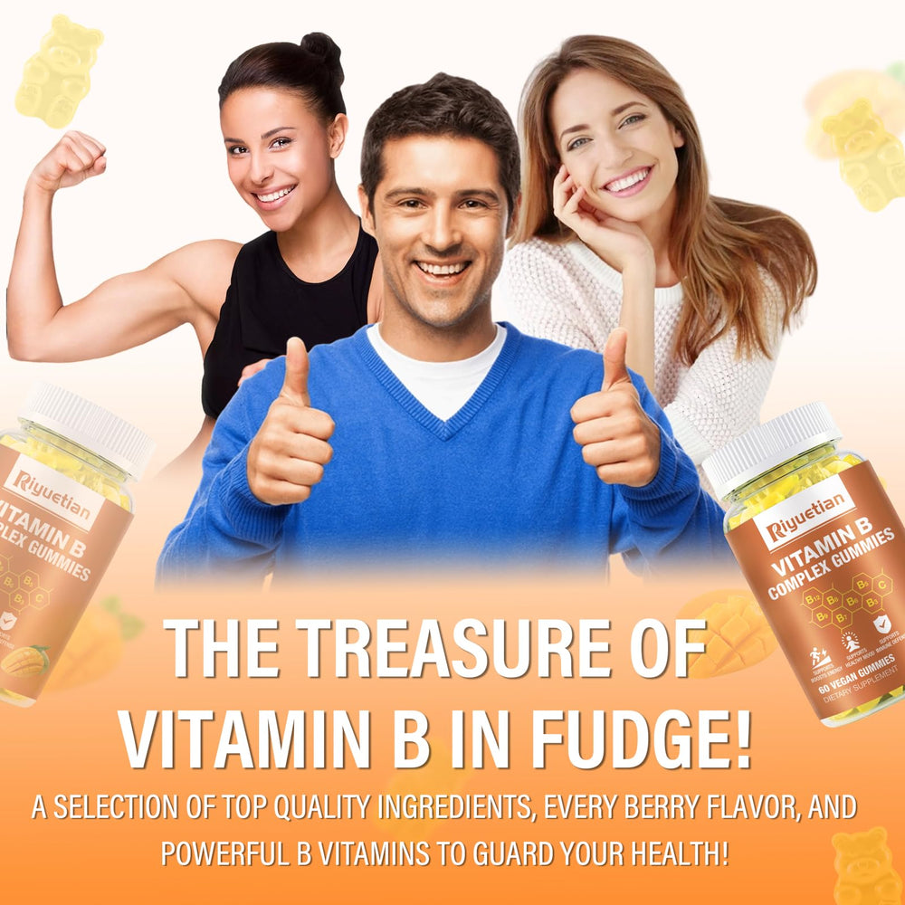 Riyuetian Vitamin B Complex Gummies may support daily mood and energy.