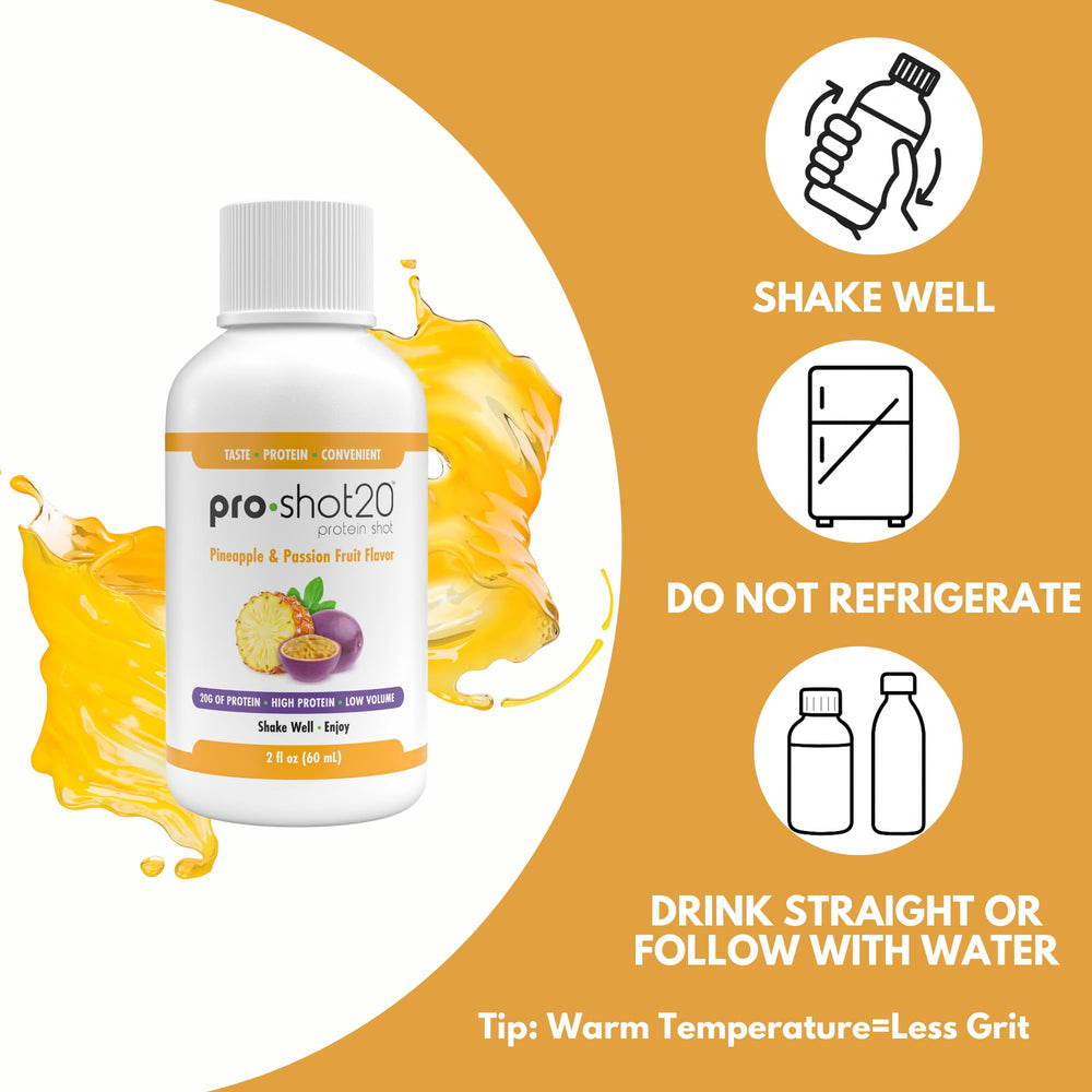 R-Kane Pro-Shot20 close-up of whey, casein, and collagen ingredients