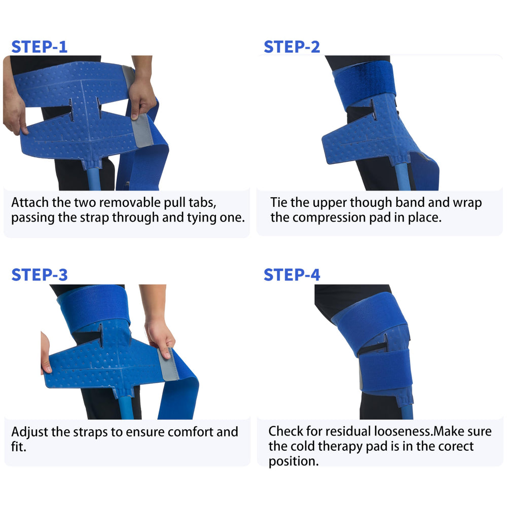 RLXLOKY Replacement 2.0 knee pad attached to a compatible cold therapy unit for easy setup