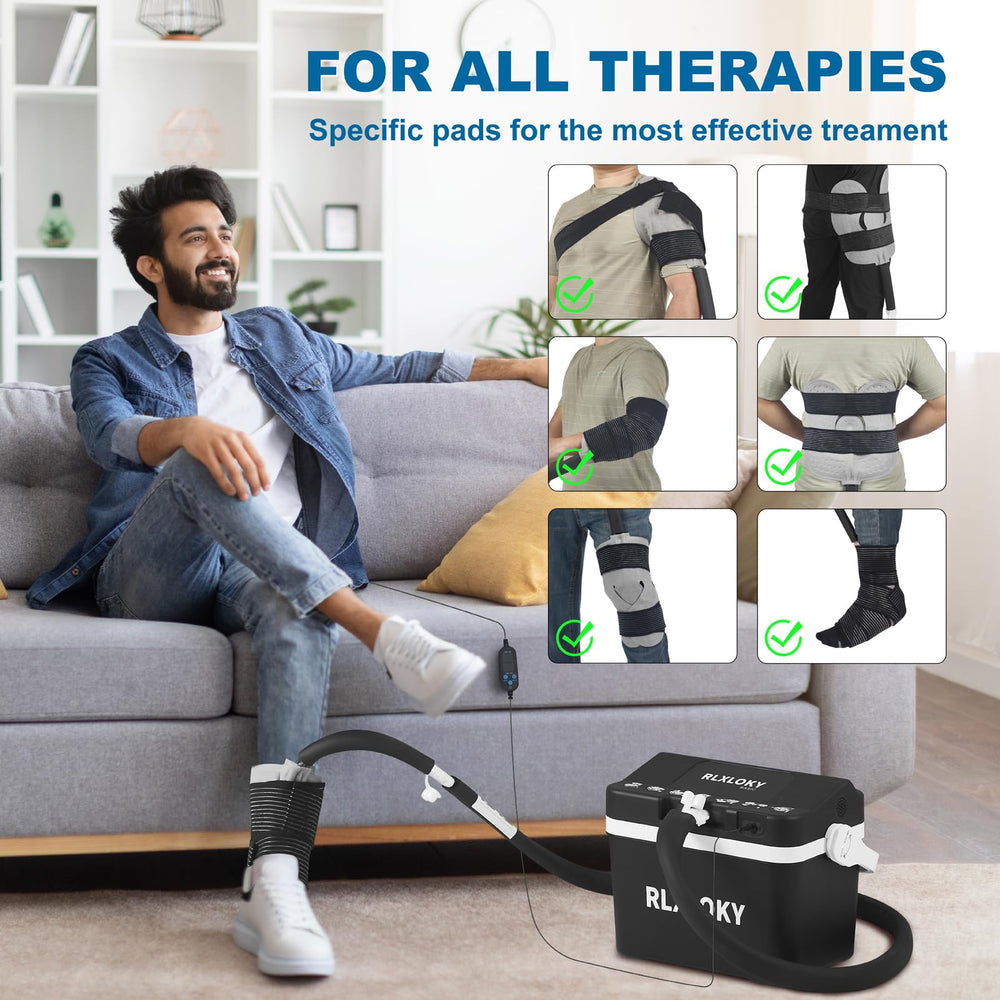 RLXLOKY strap system with three adjustable straps secures the pad during use.