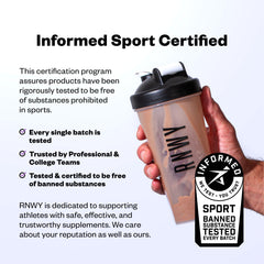 RNWY Acai Protein ingredients list features fermented yeast protein and BCAAs.