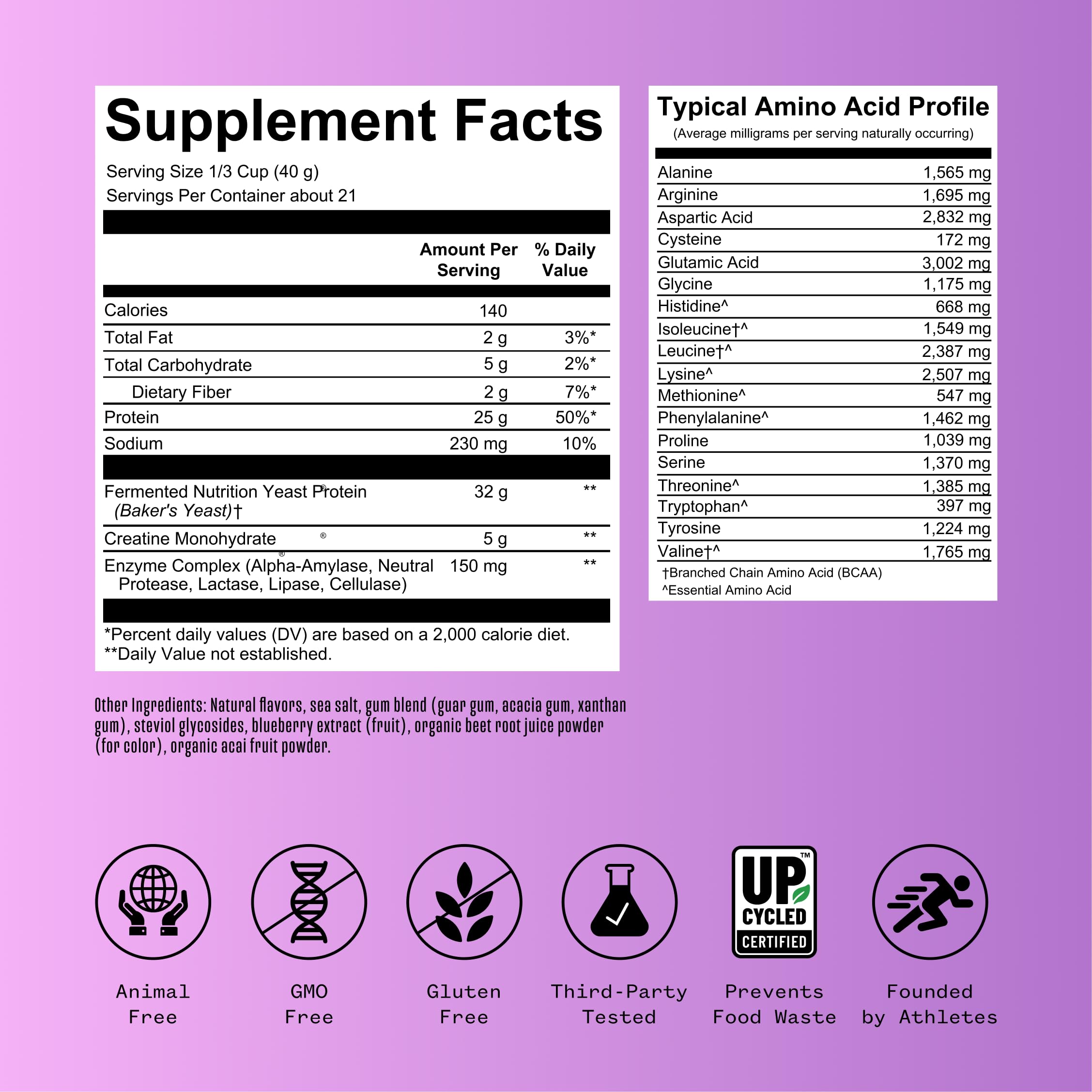 RNWY Acai Protein shake glass demonstrates a creamy post-workout drink.