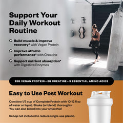 RNWY chocolate protein creatine powder scoop ready for quick shakes.