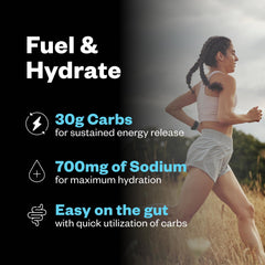 RNWY Salty Carbs being mixed in water during a run for hydration and energy.